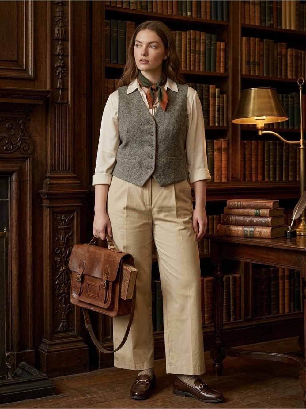 H&M Tan Beige Wide Leg Pleated Dress Pants